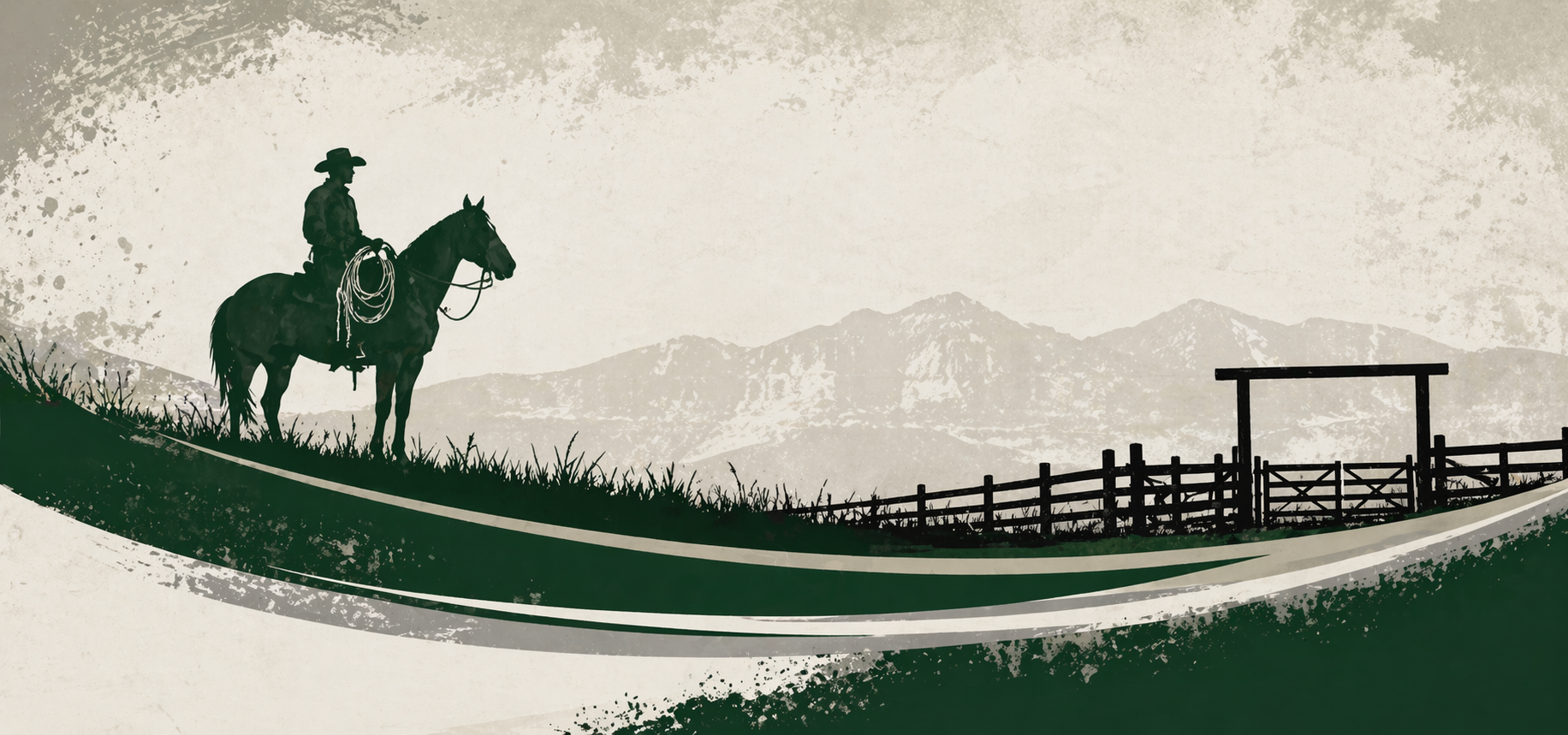 Cowboy looking at mountains.